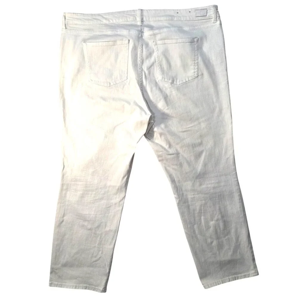 Lauren Ralph Lauren White Mid Rise Straight Leg Jeans Women's Plus Size 18W - Picture 3 of 7